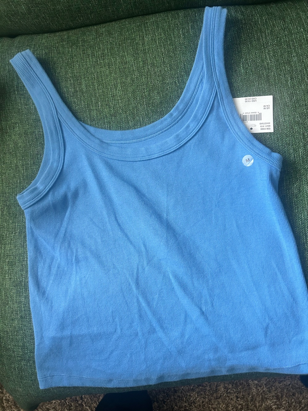 American Eagle Outfitters Light Blue Ribbed Tank Top